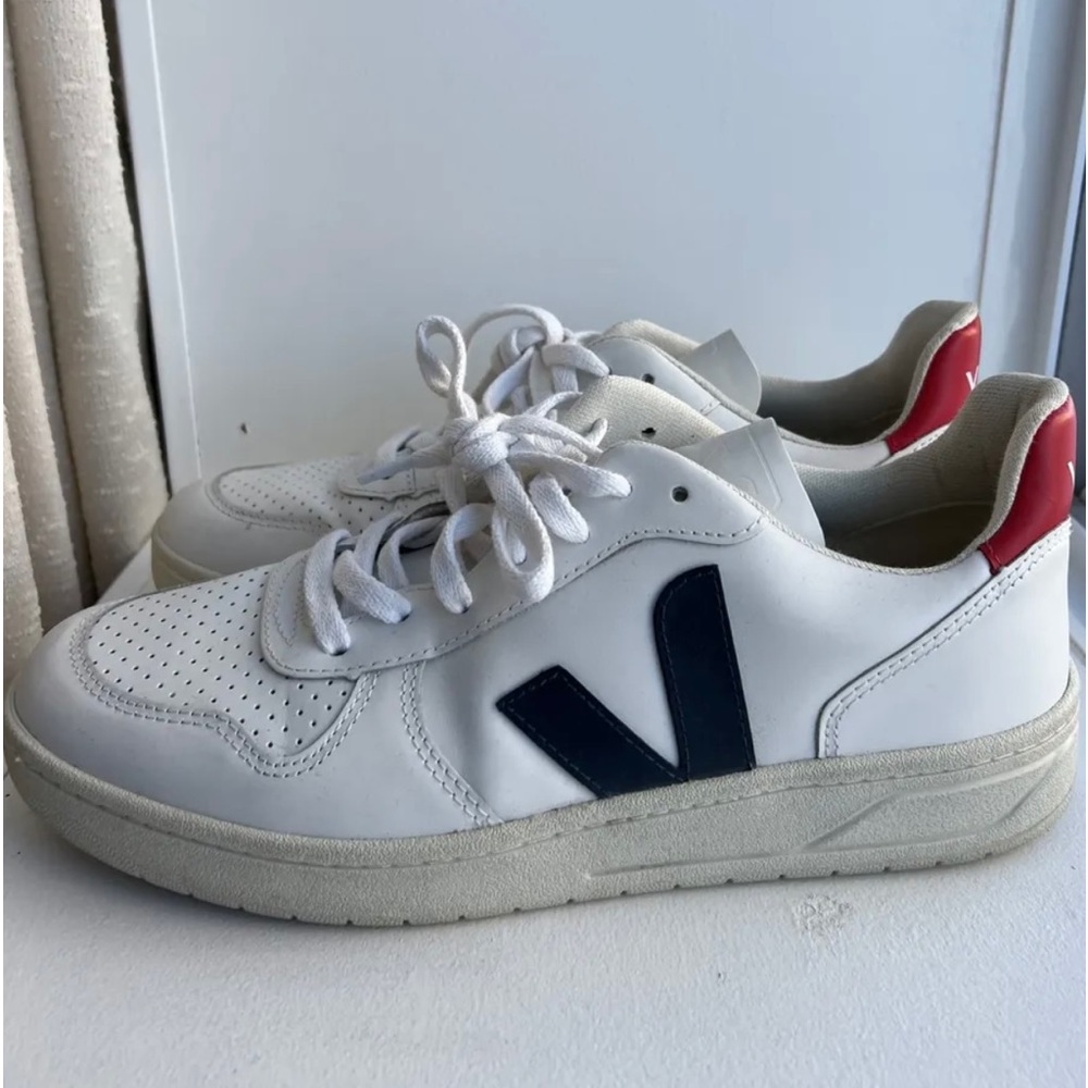 Veja White and Navy Women's Sneakers